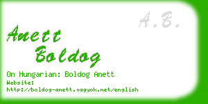 anett boldog business card